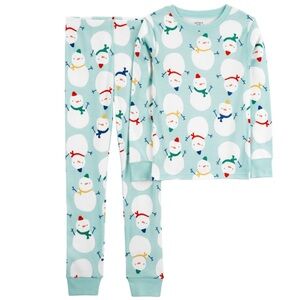 Carter’s Kids Snowman Winter Christmas Shirt and Pants Pajamas
